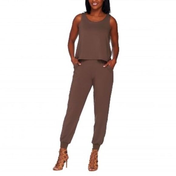 Lisa Rinna Collection Banded Bottom Knit Jumpsuit - Picture 1 of 5